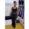 Women's contrasting cross flared pants nude yoga running fitness yoga suit two-piece set