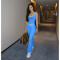 Women's contrasting cross flared pants nude yoga running fitness yoga suit two-piece set