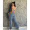 Women's contrasting cross flared pants nude yoga running fitness yoga suit two-piece set