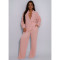 Women's elastic wrinkling strap multi pocket swing leg pants wide leg pants set