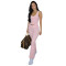 Women's contrasting cross flared pants nude yoga running fitness yoga suit two-piece set