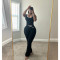 Women's contrasting cross flared pants nude yoga running fitness yoga suit two-piece set
