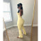 Women's contrasting cross flared pants nude yoga running fitness yoga suit two-piece set