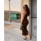 Cross border sleeveless lapel suit vest high waist slim fit zipper slit skirt two-piece set