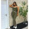 Women's contrasting cross flared pants nude yoga running fitness yoga suit two-piece set