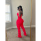 Women's contrasting cross flared pants nude yoga running fitness yoga suit two-piece set