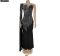 Hot stamping long dress with black fish tail shawl and long sleeves for women