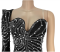 Hot stamping long dress with black fish tail shawl and long sleeves for women