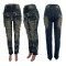 Street fashion Instagram hot item, cat whisker elastic patch denim shorts