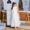 Fashionable round neck sleeveless loose dress long skirt