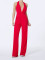 V-neck elegant hanging neck sleeveless long jumpsuit
