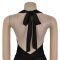 Fashionable women's summer sexy hanging neck backless slit dress