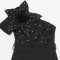 Slanted shoulder short sleeved slim fit jumpsuit with fashionable temperament, slim fit and slimming, high and diamond cut design