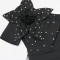 Slanted shoulder short sleeved slim fit jumpsuit with fashionable temperament, slim fit and slimming, high and diamond cut design
