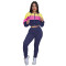 Fashion women's casual sports hooded top and pants two-piece set