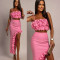 Summer women's beach dress, European and American ruffle edge skirt, halter top, sexy two