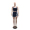 Two piece set of casual sports suit with fashionable pants skirt and camisole vest