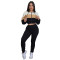 Fashion women's casual sports hooded top and pants two-piece set