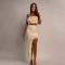 Summer women's beach dress, European and American ruffle edge skirt, halter top, sexy two