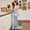 New solid color suspender V-neck slimming fish tail small tail elegant slimming long banquet evening dress