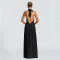 Fashionable women's summer sexy hanging neck backless slit dress