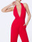 V-neck elegant hanging neck sleeveless long jumpsuit