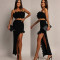 Summer women's beach dress, European and American ruffle edge skirt, halter top, sexy two