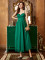 Strap strapless temperament green elegant slim fit long banquet mesh long dress