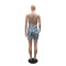 Cross border velvet bead print suspender bag hip dress short skirt women's clothing