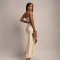 Summer women's beach dress, European and American ruffle edge skirt, halter top, sexy two