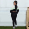Fashion women's casual sports hooded top and pants two-piece set
