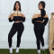 Fashion women's casual sports hooded top and pants two-piece set