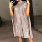 Sequin small stand collar cross-border sequin foreign trade summer women's dress
