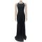 Fashionable women's summer mesh sexy slit solid color dress