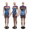 New Fashion Round Neck Short Sleeve Printed Sexy Perspective Dress Short Skirt Women's Wear
