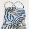 Cross border velvet bead print suspender bag hip dress short skirt women's clothing