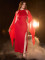 Large size spot shawl sleeves elegant long slim fit slit evening gown