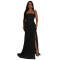 Fashionable women's summer mesh sexy slit solid color dress