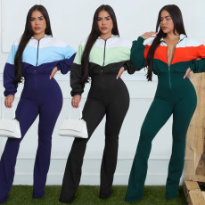 Fashion women's summer casual sports hooded jumpsuit pants