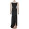 Fashionable women's summer sexy rhinestone suspender slit dress