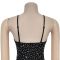 Fashionable women's summer sexy rhinestone suspender slit dress