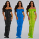 Fashionable women's elegant mesh pleated slim fit hip hugging dress