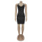 Fashion women's hot pressed diamond sleeveless suspender, hip hugging short skirt dress