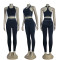 New yoga fitness high waisted gathering vest seamless training suit yoga pants high elasticity set