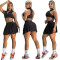 Summer new sports sleeveless high waisted V-neck yoga pleated skirt quick drying anti glare short skirt set
