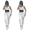 Summer New Fashionable Sports Sleeveless Tank Top Pants Running Fitness Waist Women's Two Piece Set