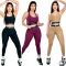Summer new yoga set, gathering sports vest, high waist, hip lifting, abdominal compression fitness set