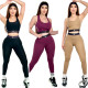 Summer new yoga set, gathering sports vest, high waist, hip lifting, abdominal compression fitness set