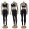 Summer new fashionable and casual adjustable sleeveless vest fitness waist cinching exercise yoga set
