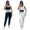 Summer New Fashionable Sports Sleeveless Tank Top Pants Running Fitness Waist Women's Two Piece Set